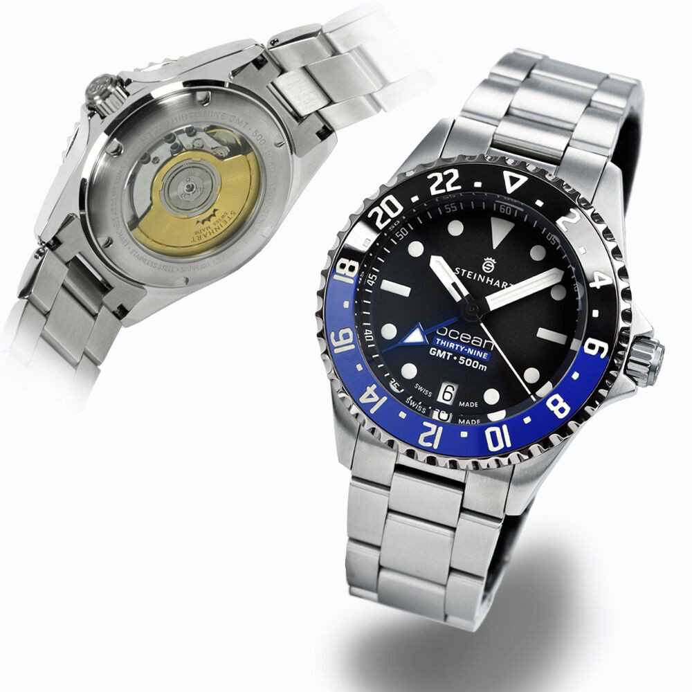 Steinhart Ocean 39 GMT Premium 500 Ceramic Automatic Swiss Men's Watch 106-0950