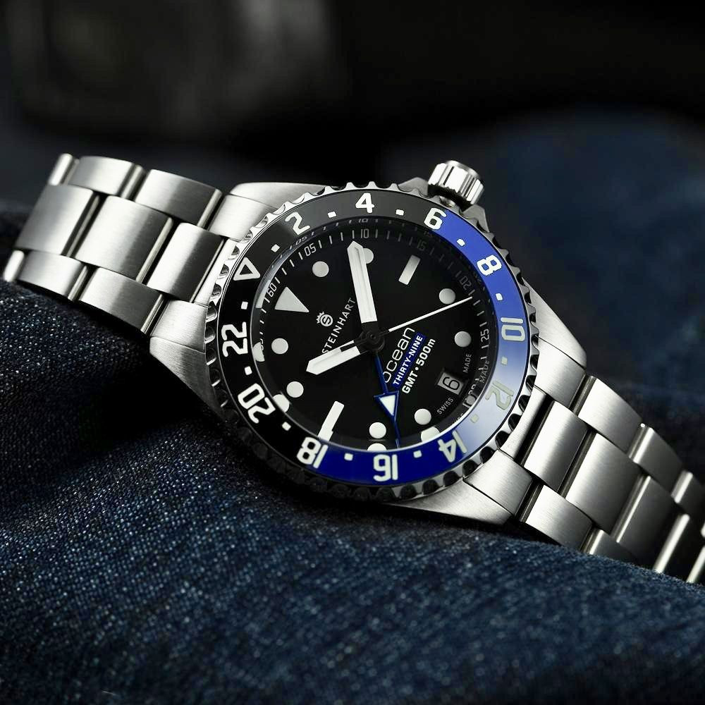Steinhart Ocean 39 GMT Premium 500 Ceramic Automatic Swiss Men's Watch 106-0950 - Click Image to Close