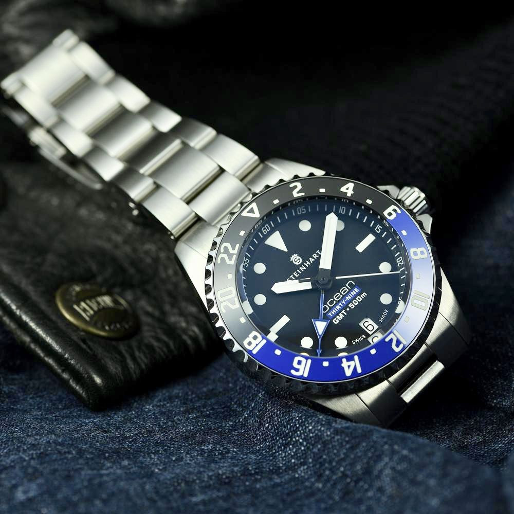 Steinhart Ocean 39 GMT Premium 500 Ceramic Automatic Swiss Men's Watch 106-0950 - Click Image to Close