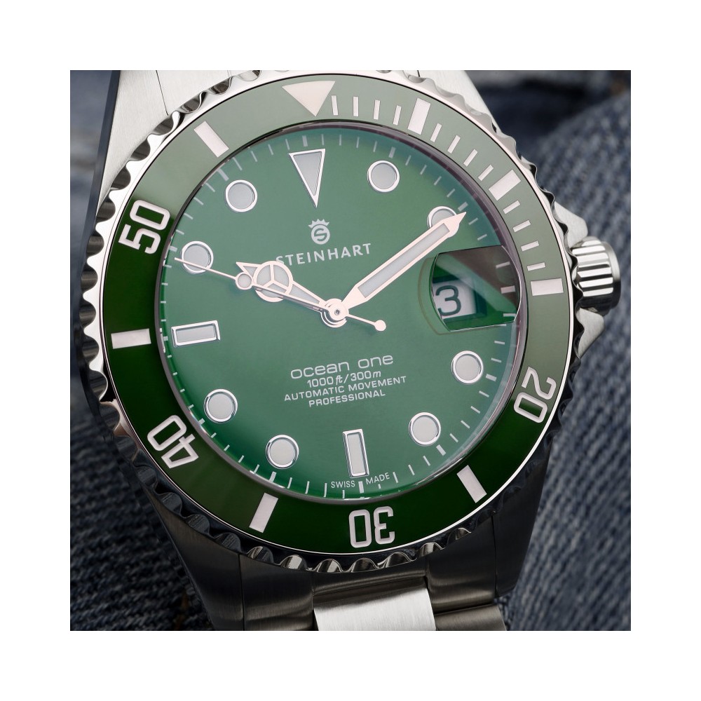Steinhart Ocean 39 Double-Green Premium Men's Diver Watch WR300m Dial Green 103-1065 - Click Image to Close