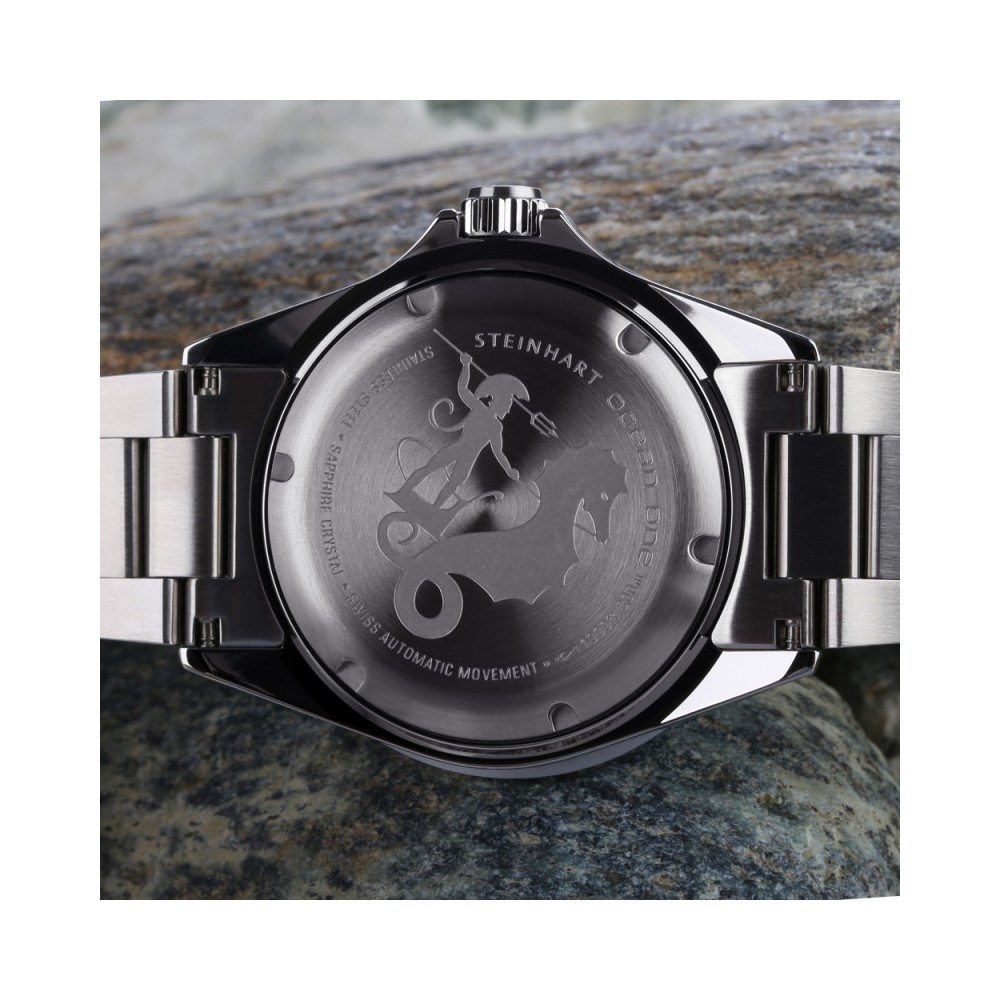 Steinhart GMT Ocean 1 Black 42mm Ceramic Men's Diver Watch WR300 103-0833 - Click Image to Close