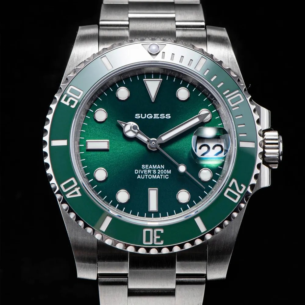 Sugess Sub Hulk Homage 40mm Automatic Seiko NH35A WR200 Men's Diver Watch - Click Image to Close