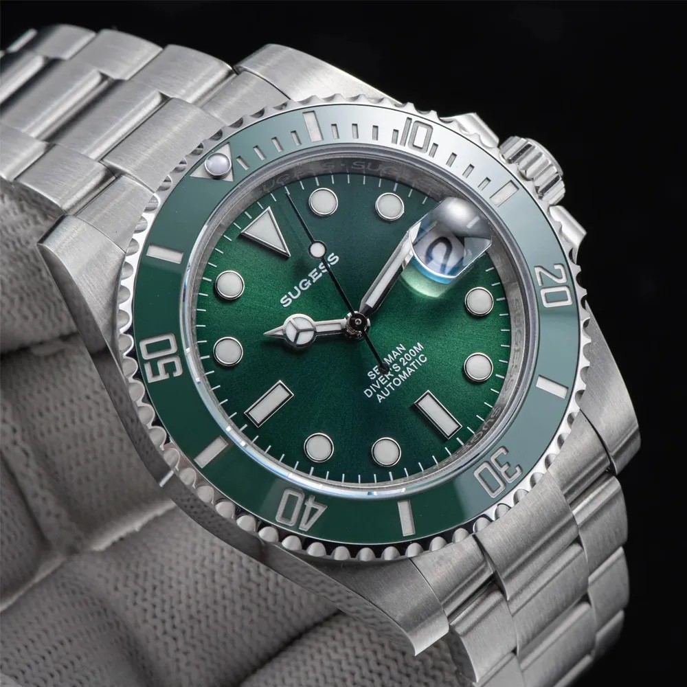 Sugess Sub Hulk Homage 40mm Automatic Seiko NH35A WR200 Men's Diver Watch - Click Image to Close