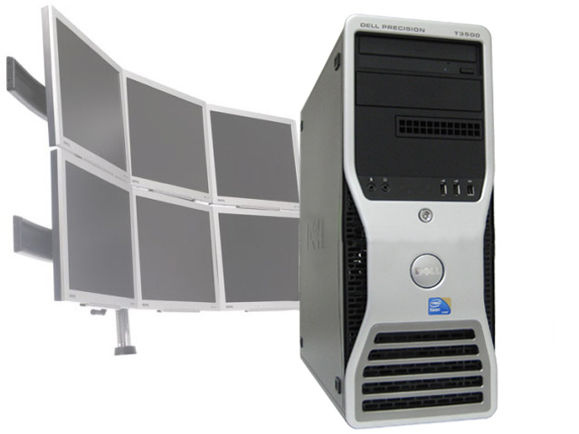 Dell Precision T3500 Xeon 2.26Ghz 8GB 6 Monitor Trading Desktop