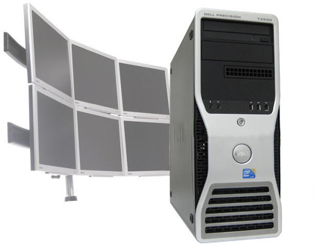 Dell Precision T3500 Xeon 2.26Ghz 8GB 6 Monitor Trading Desktop - Click Image to Close