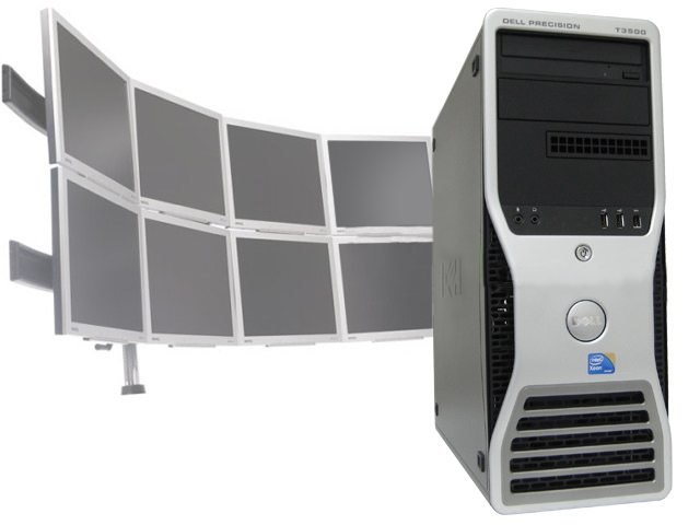 Dell Precision T3500 Xeon 2.26Ghz 8GB 8 Multi-Monitor Computer - Click Image to Close