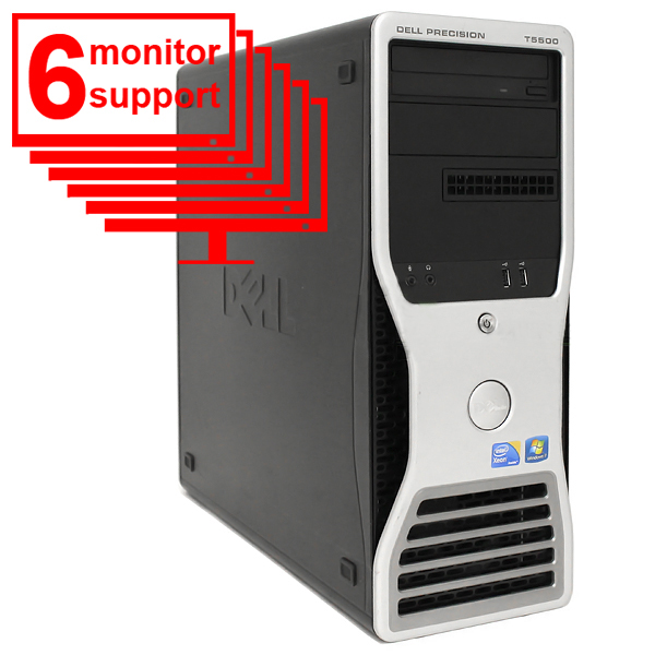 Dell Precision T5500 Trading PC 6 Monitor E5506 8GB 500GB SSD - Click Image to Close