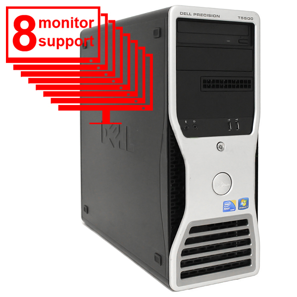 Dell Precision T5500 Trading PC 8 Monitor Intel Xeon E5506 8GB 1TB HDD - Click Image to Close