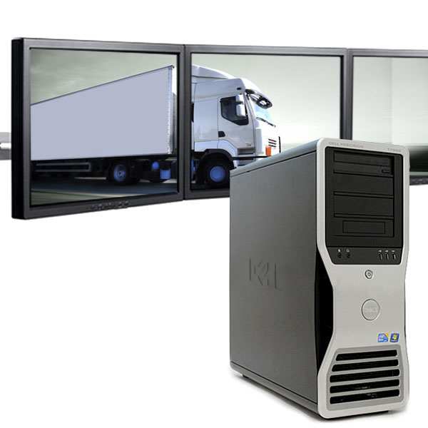 Multi-monitor Dell Precision T7500 PC 2x E5520 1TB for Logistics - Click Image to Close