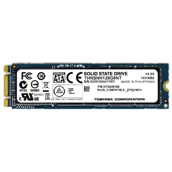 Toshiba THNSNH128G8NT M.2 NGFF 128GB SSD Solid State Drive SATA - Click Image to Close