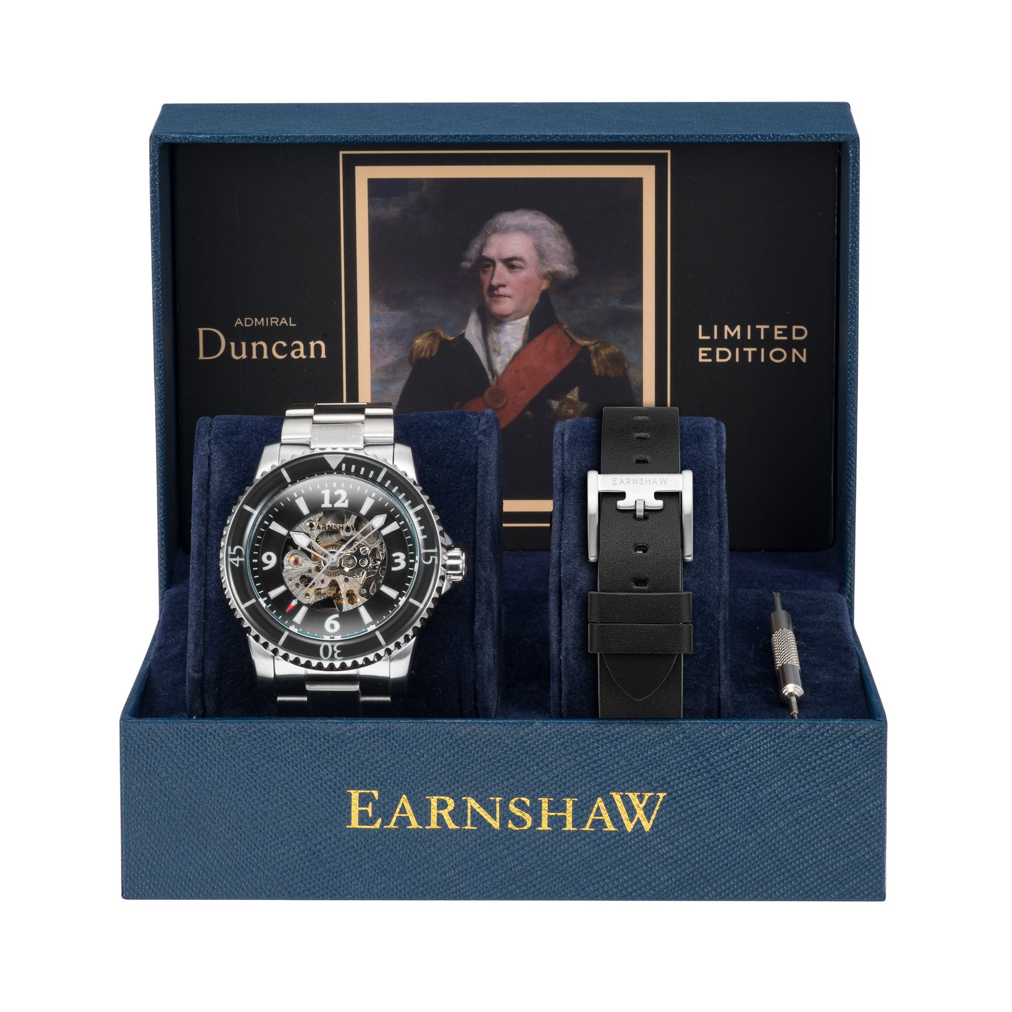 Thomas Earnshaw 43mm Men's Automatic Watch ADMIRAL LIMITED EDITION ES-8129-11 - Click Image to Close