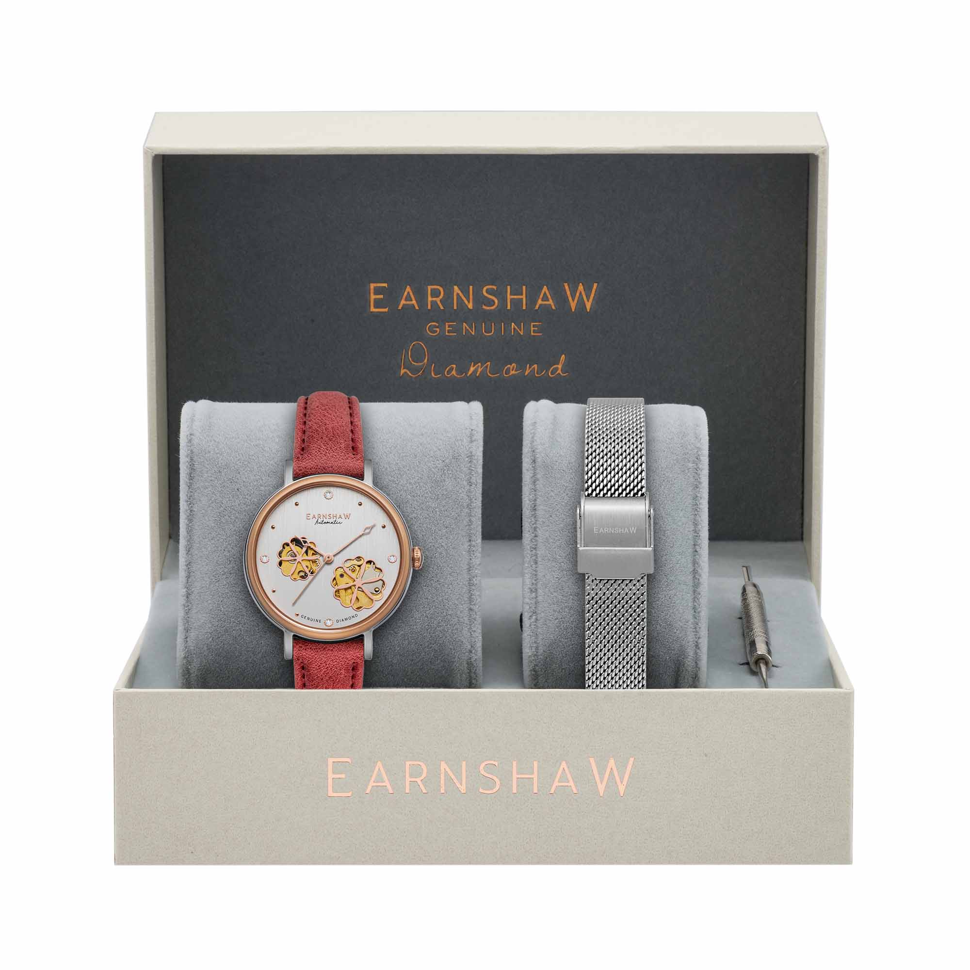 Thomas Earnshaw 34mm Women's Automatic Watch NIGHTINGALE DIAMOND ES-8158-05 - Click Image to Close