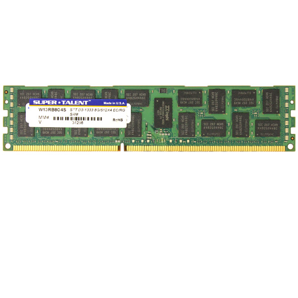 8GB PC3-10600 DDR3 ECC Reg 240-pin DIMM Memory Module W13RB8G4S