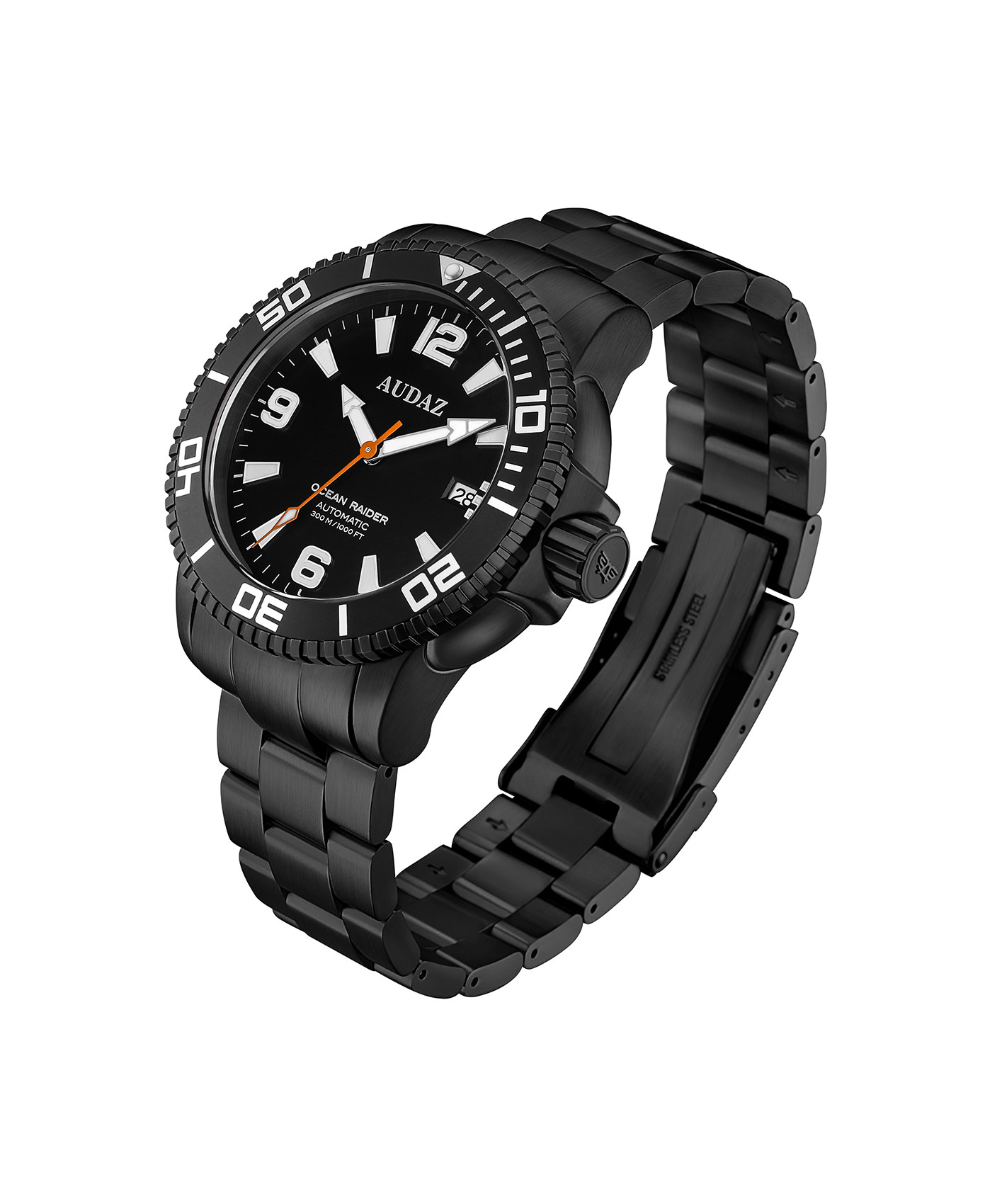 Audaz Ocean Raider Ionic Black Plated Black Dial Men's Diver Automatic Watch 45mm ADZ-2060-07