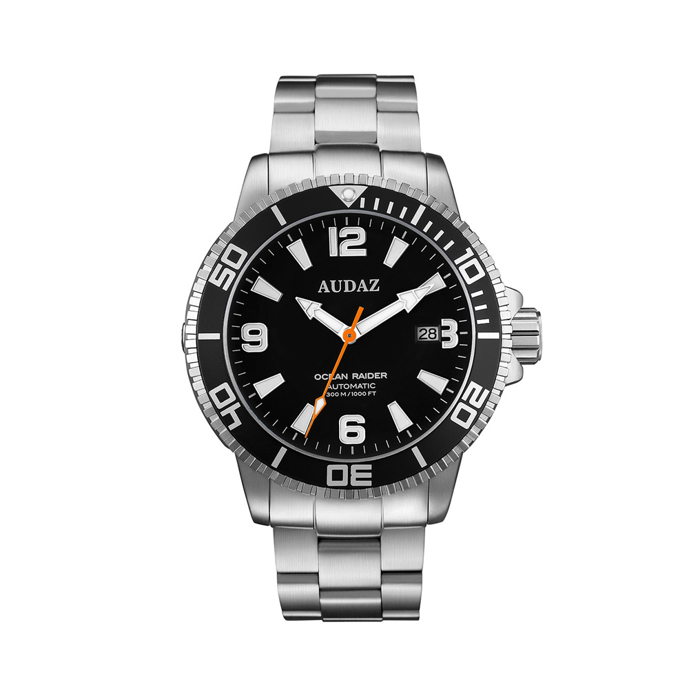 Audaz Ocean Raider Black Dial Men's Diver Automatic Watch 45mm ADZ-2060-01 - Click Image to Close