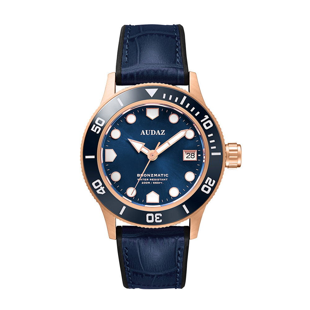 Audaz Bronzmatic Blue Dial Men's Diver Automatic Watch 42mm ADZ-2065-02 - Click Image to Close