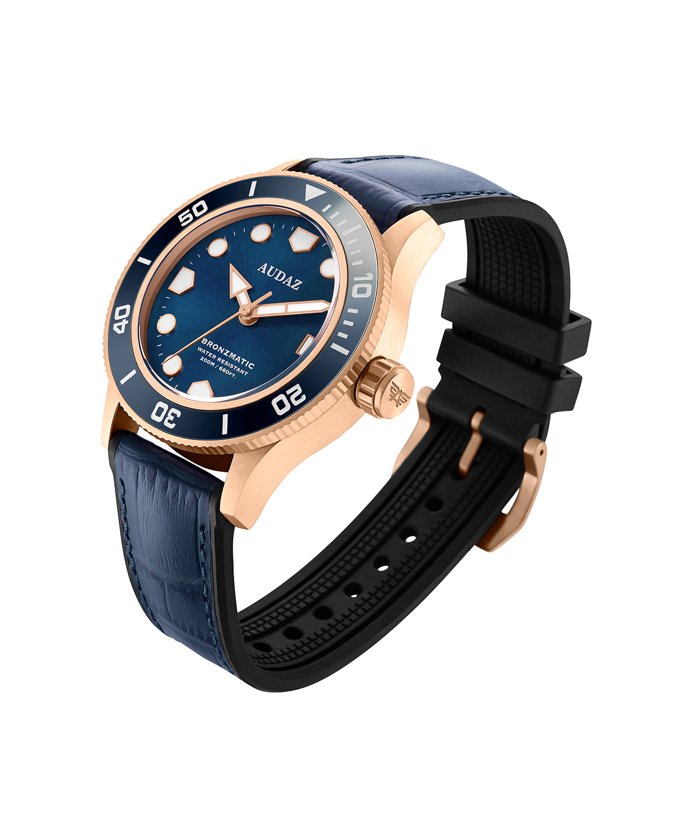 Audaz Bronzmatic Blue Dial Men's Diver Automatic Watch 42mm ADZ-2065-02 - Click Image to Close