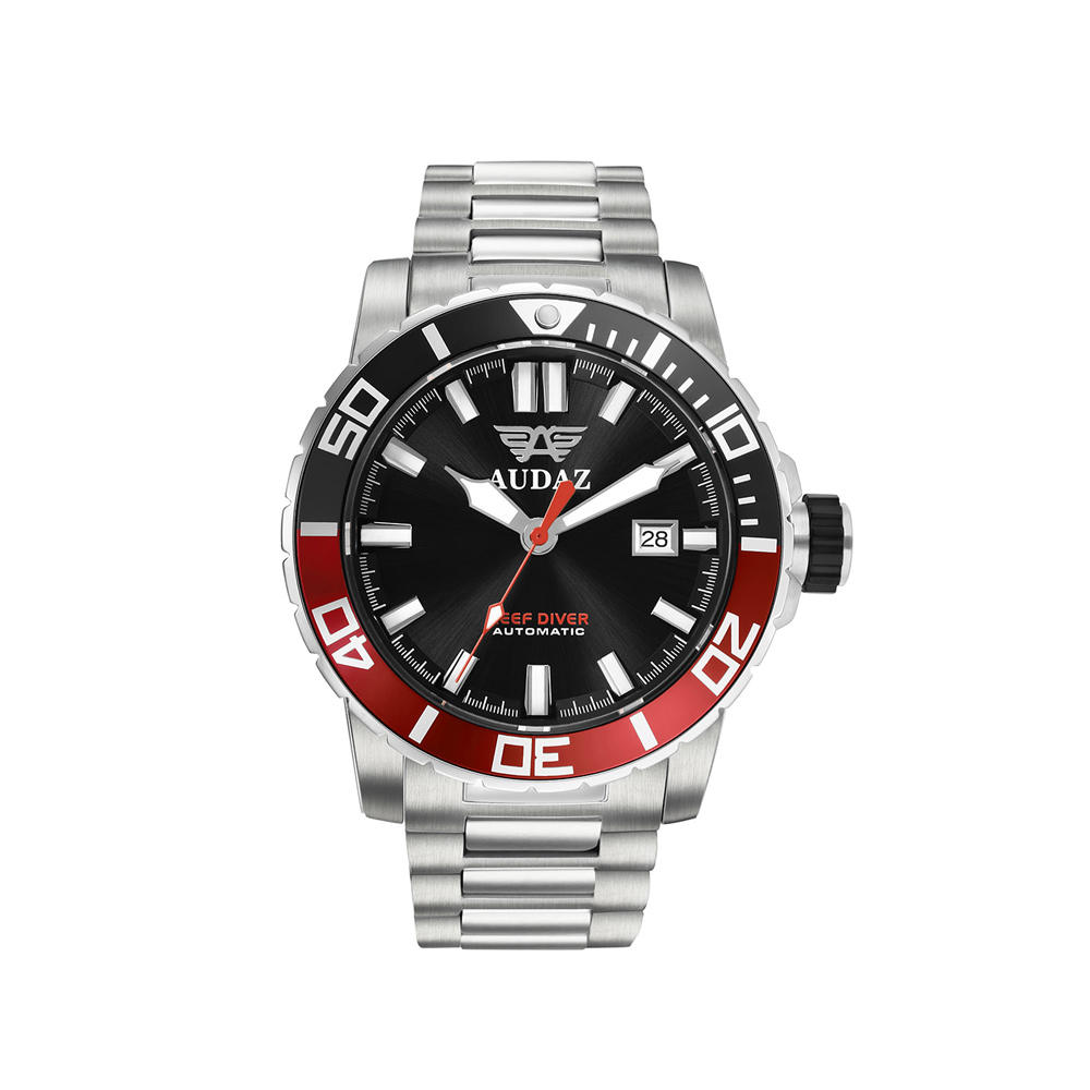 Audaz Reef Diver Black Sunray Men's Diver Automatic Watch 45mm ADZ-2040-05