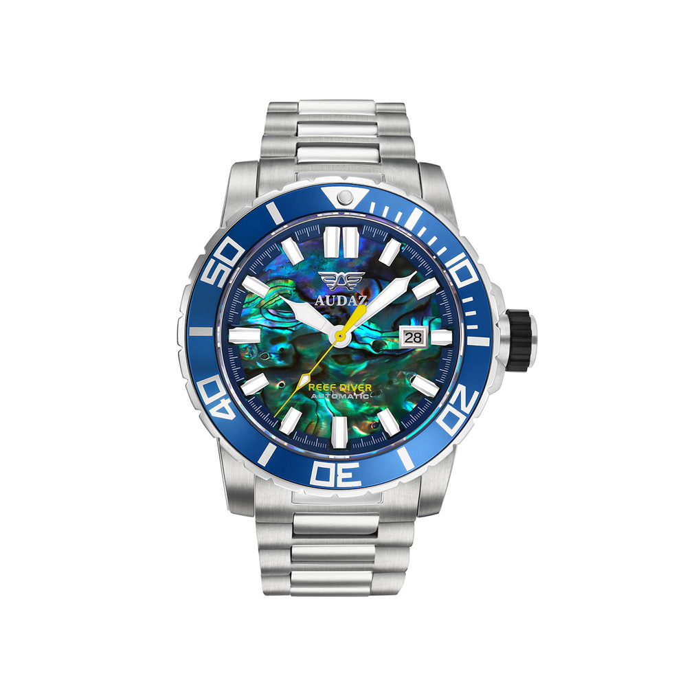 Audaz Reef Diver Abalone Men's Diver Automatic Watch 45mm ADZ-2040-08 - Click Image to Close