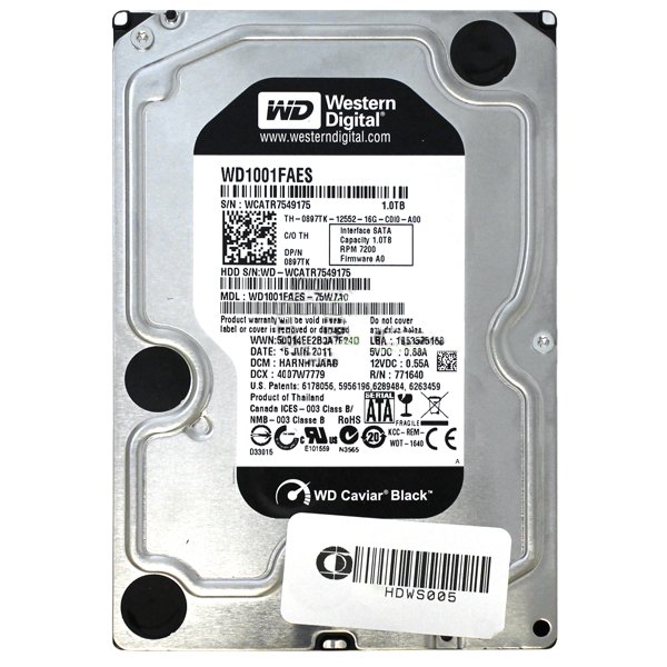 WD WD1001FAES Caviar Black 1TB SATA 7200rpm HDD Dell 897TK