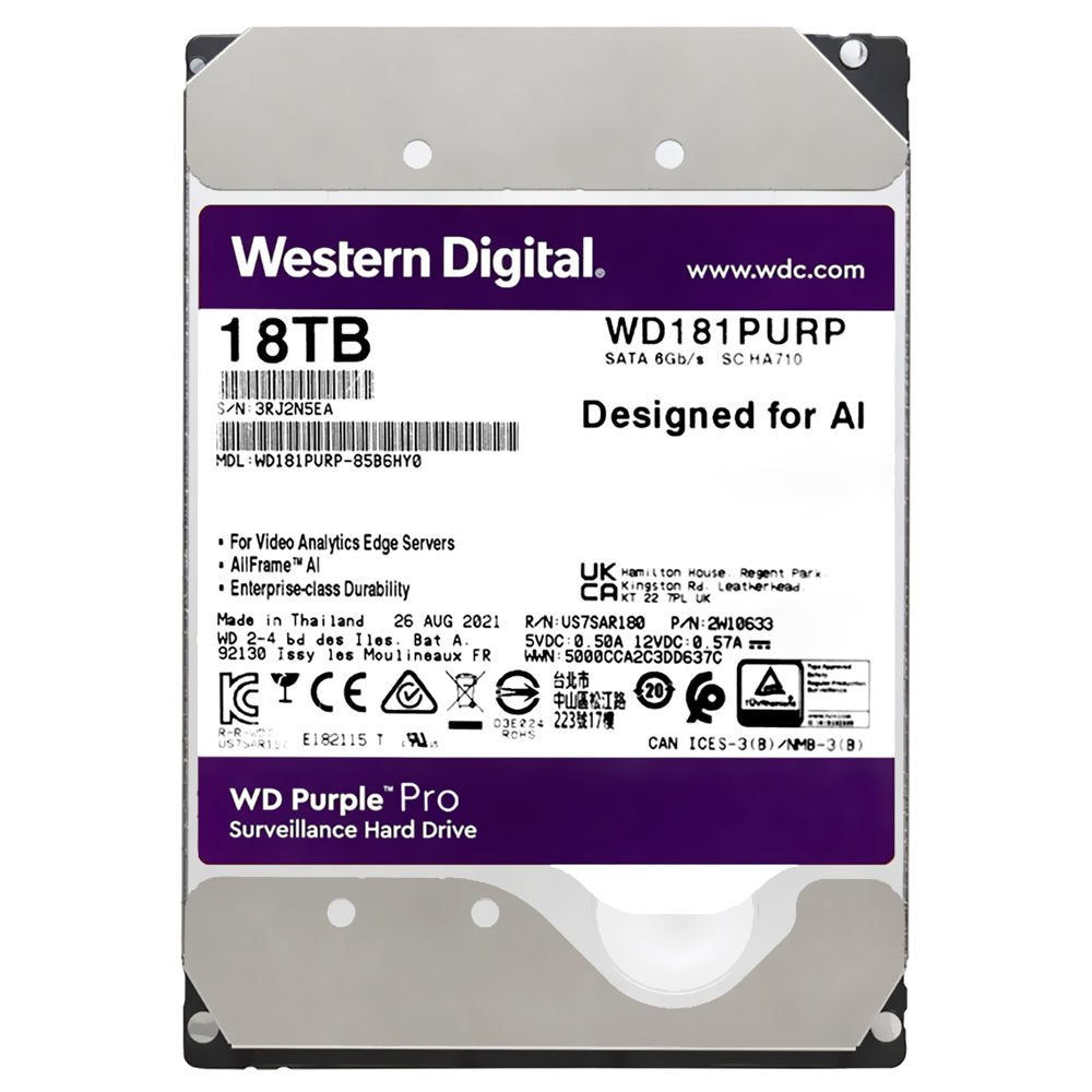 WD 18TB PURPLE PRO SATA 512MB Hard Drive WD181PURP