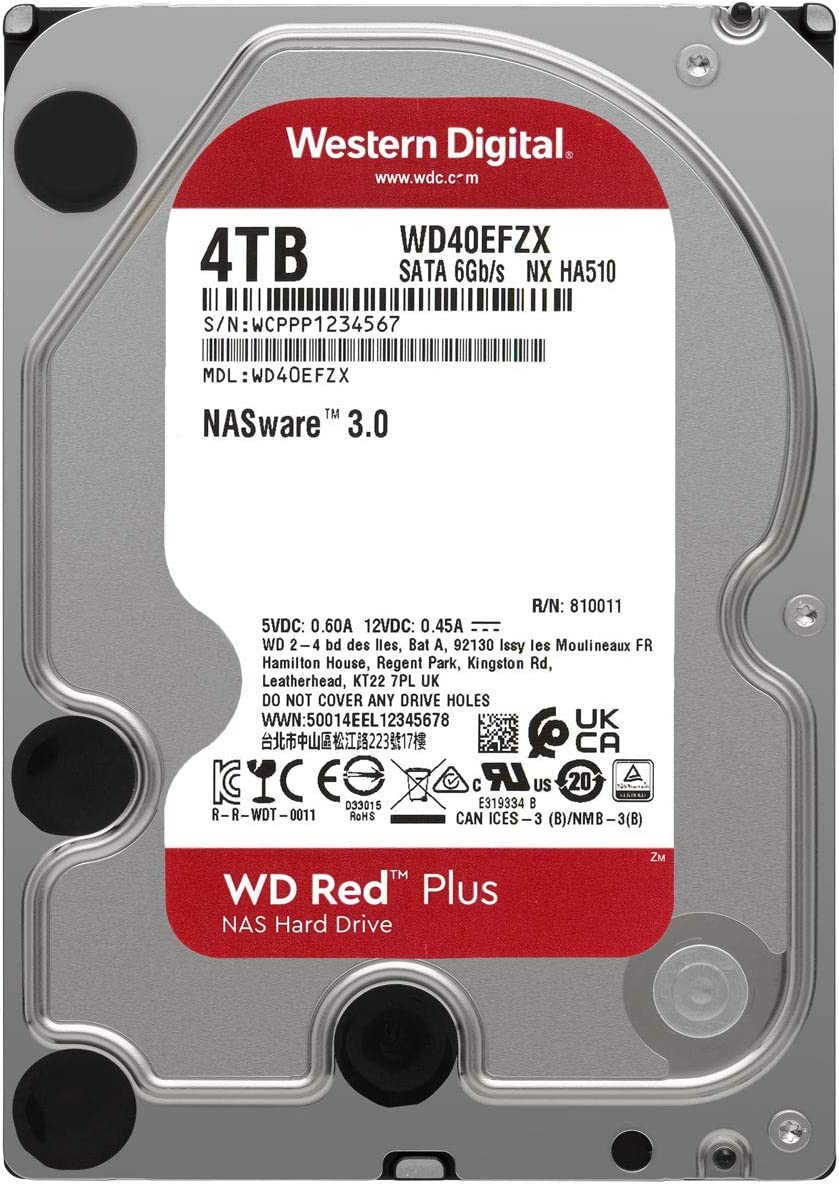 WD 4TB RED PLUS 5.4K 3.5" SATA HDD Hard Drive WD40EFZX NasWare - Click Image to Close