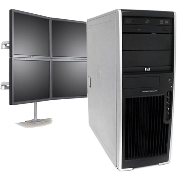 Goedaardig vieren Wereldvenster Trading 4 Monitor Workstation HP XW4600 E6850 3.0GHz 250GB [XW4600] -  $475.00 : Professional Multi Monitor Workstations, Graphics Card Experts