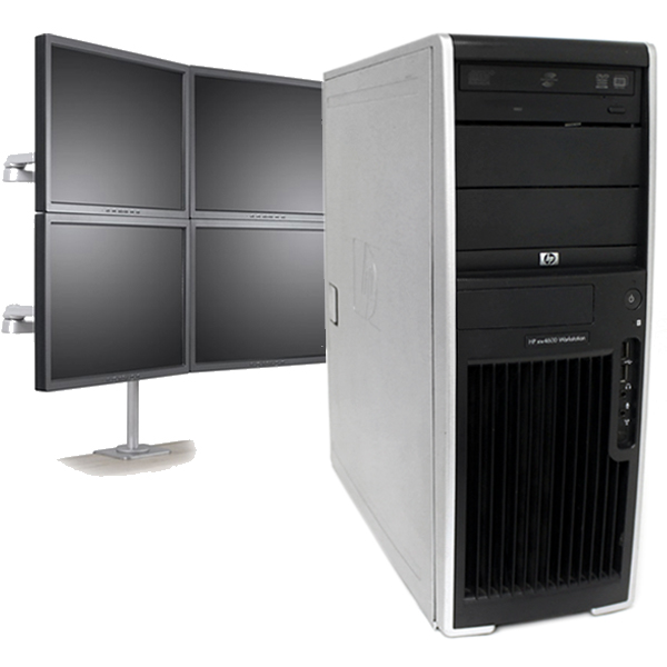 Trading 4 Monitor Workstation HP XW4600 E6850 3.0GHz 250GB - Click Image to Close