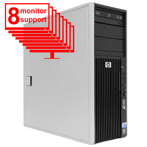 HP Z400 Xeon W3505 2.53GHz 6GB Win10 8 Monitor Security PC