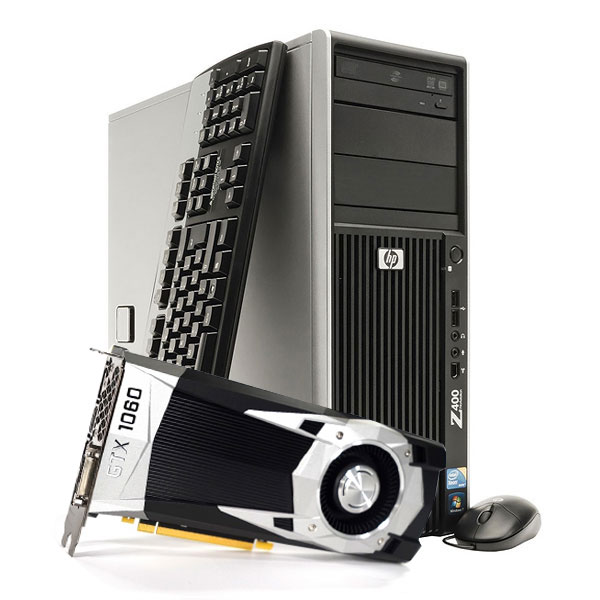 HP Z400 Gaming Computer PC GeForce GTX 1060 256GB SSD 12GB RAM
