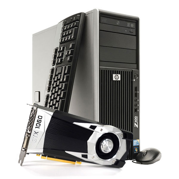 HP Z400 Gaming Computer PC GeForce GTX 1060 256GB SSD 12GB RAM - Click Image to Close