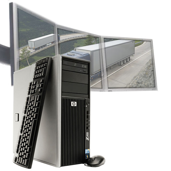 Multi-monitor HP Z400 PC Desktop for Logistics Dispatch - Click Image to Close