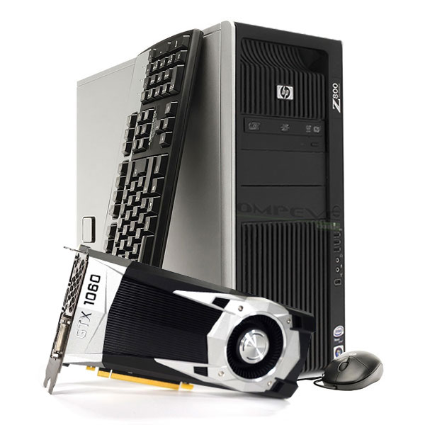 HP Z800 Gaming Computer PC GeForce GTX 1060 3GB 500GB SSD | 12GB - Click Image to Close