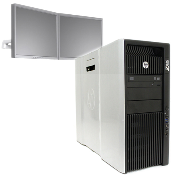 HP Z820 2 Monitors Intel E5-2640 2.5 GHz 500GB HDD NVS 295 Trader PC