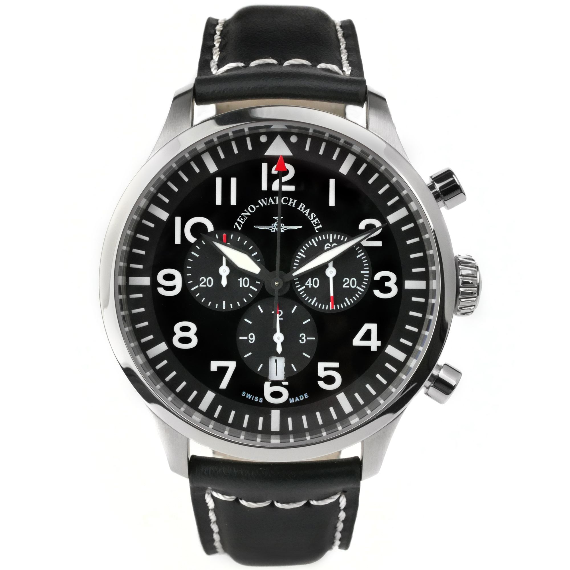 Zeno-Watch Basel Navigator NG Chronograph Quartz, black Swiss Men's Watch 44mm 5ATM 6569-5030Q-a1
