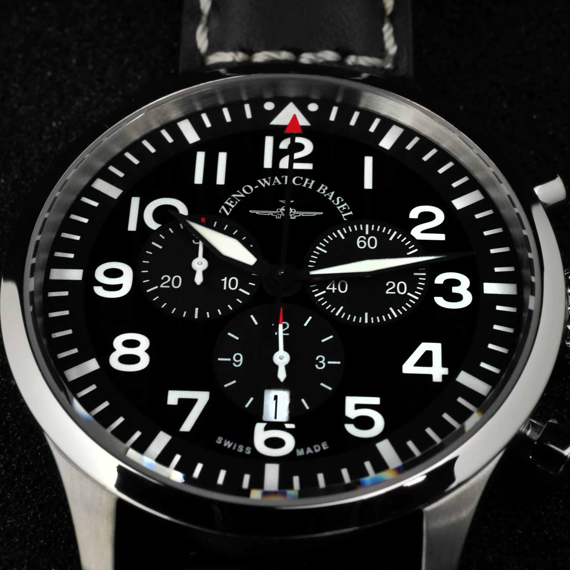 Zeno-Watch Basel Navigator NG Chronograph Black Swiss Men's Watch 44mm 5ATM 6569-5030Q-a1
