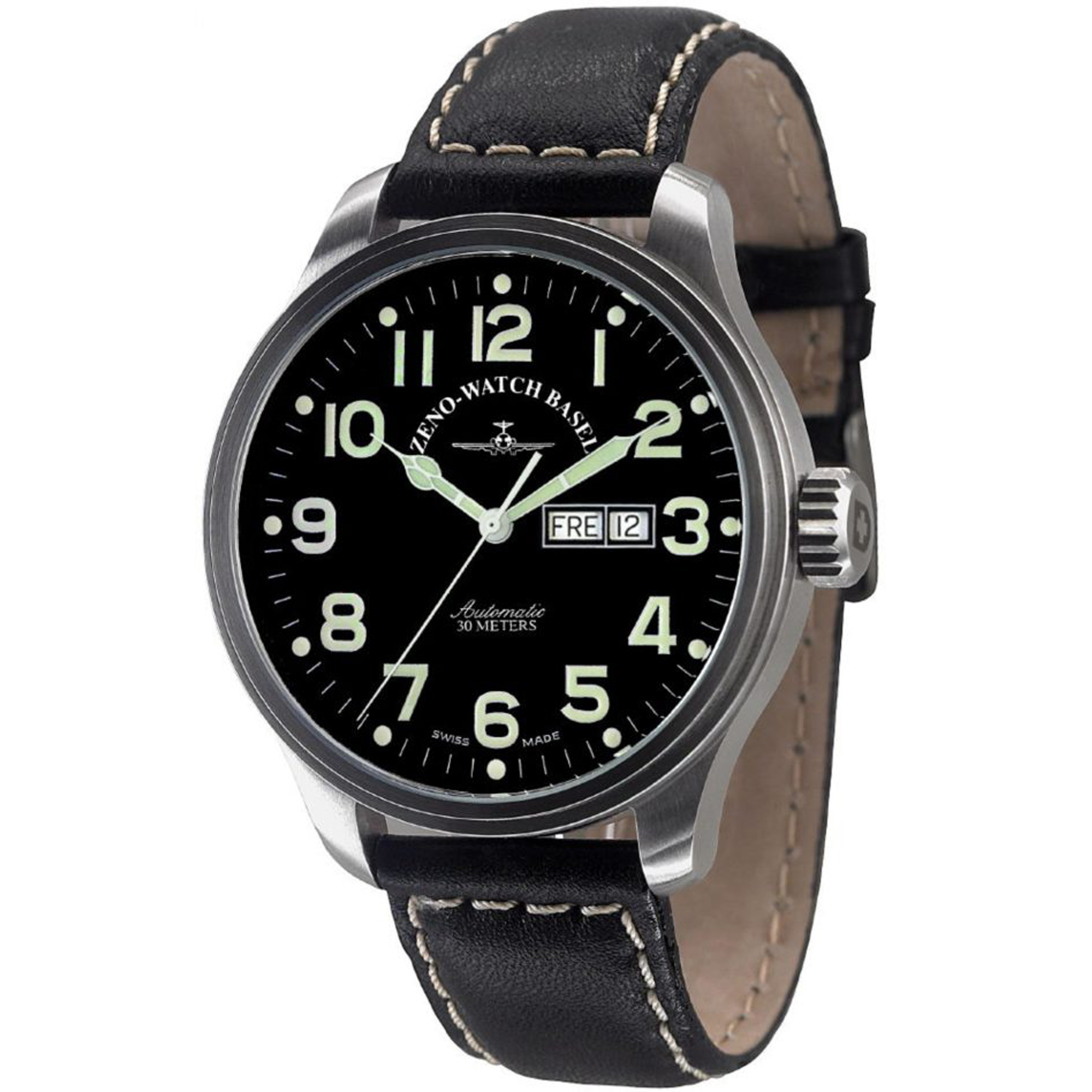 Zeno-Watch Basel OS Pilot Day Date Swiss Men's Watch 47.5mm 3ATM 8554DD-a1 - Click Image to Close