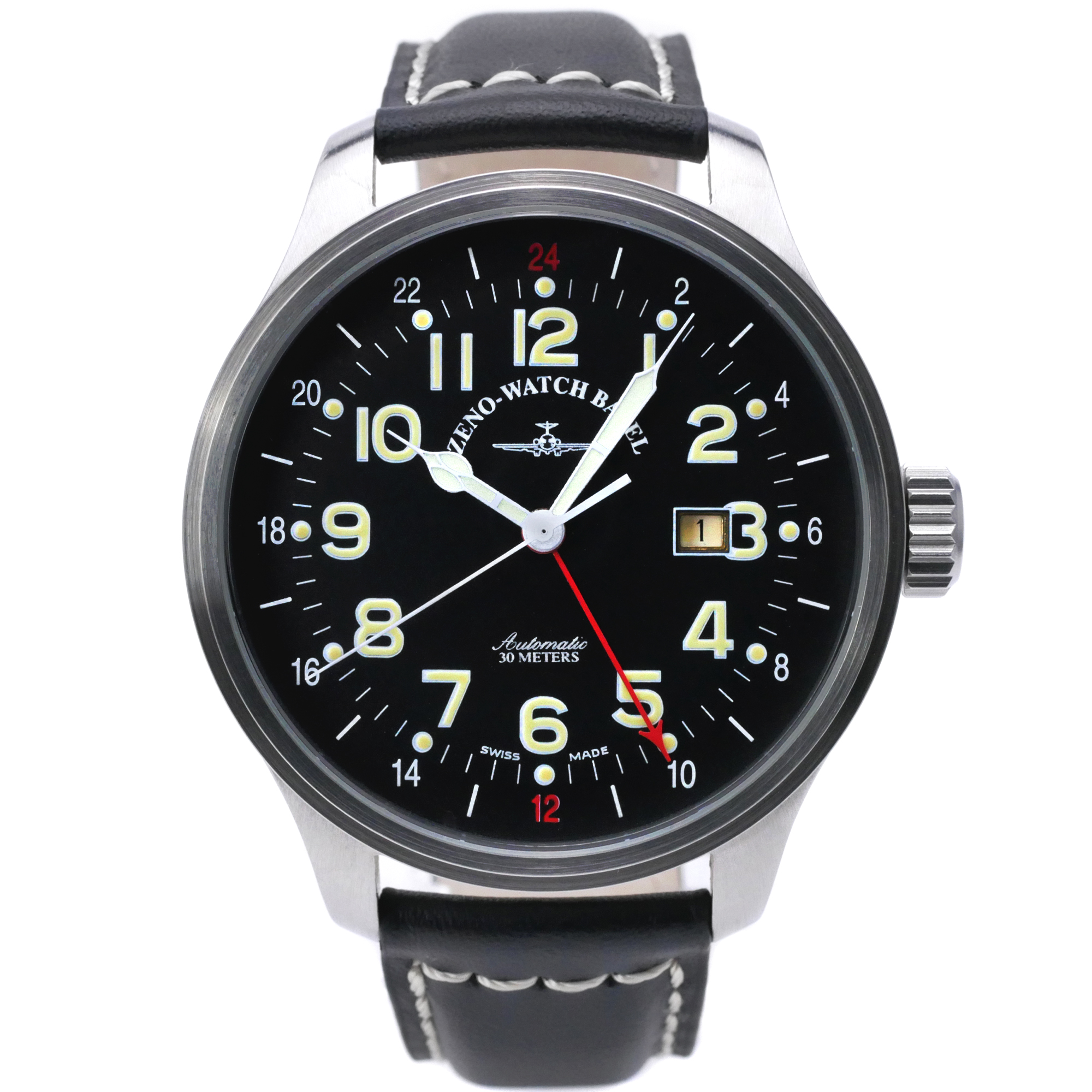 Zeno-Watch Basel OS Pilot GMT (Dual Time) Swiss Men's Watch 47.5mm 3ATM 8563-a1