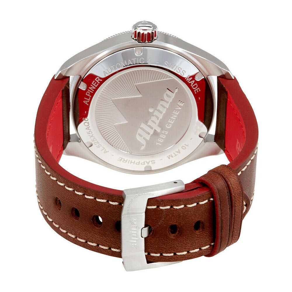 Alpina 1883 Geneve Alpiner 4 Automatic Swiss Men's Watch AL525X5AQ6 Brown Leather Strap