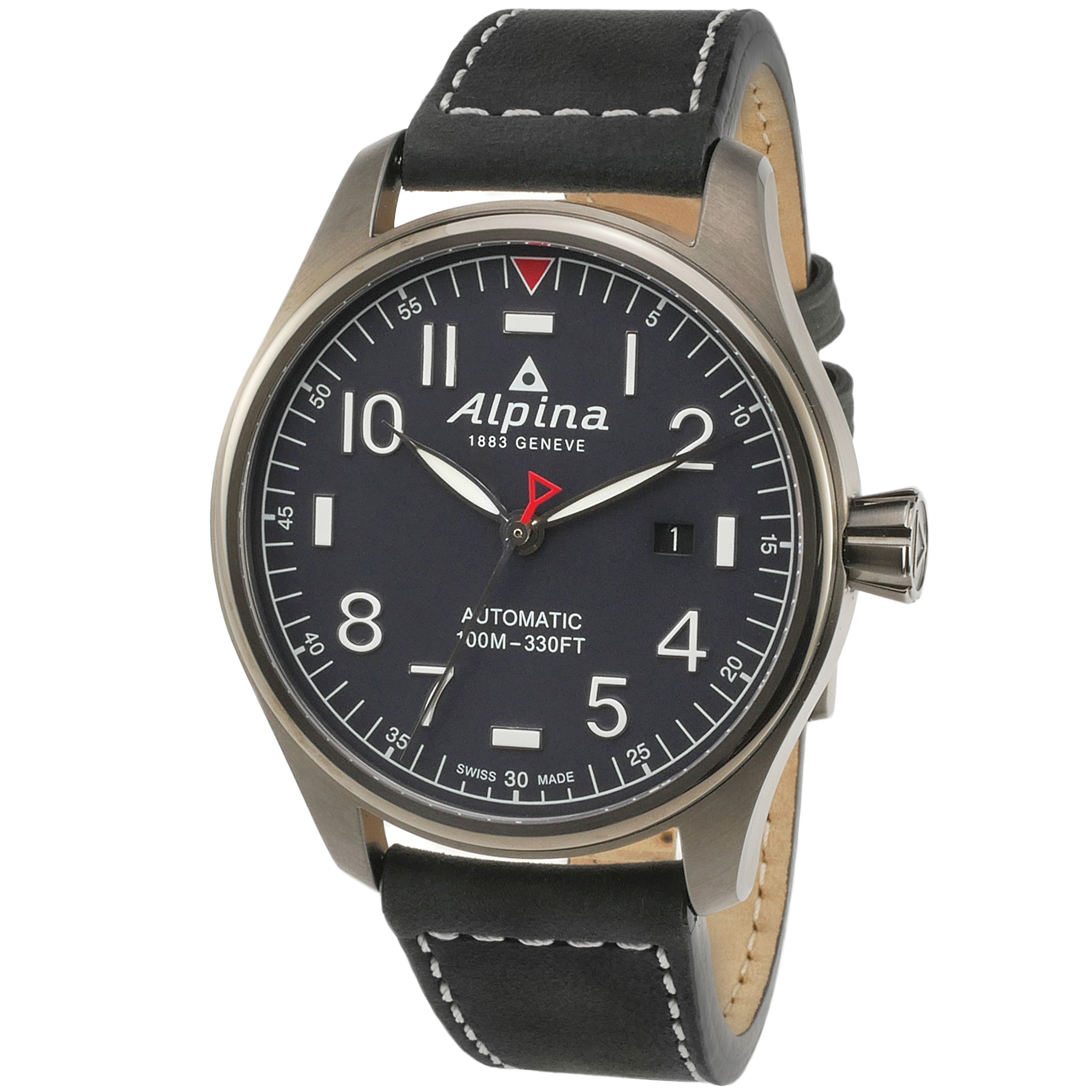 Alpina Startimer Pilot Automatic Men's Watch Dark Blue Dial / Black Leather AL-525NN4TS6 - Limited Edition