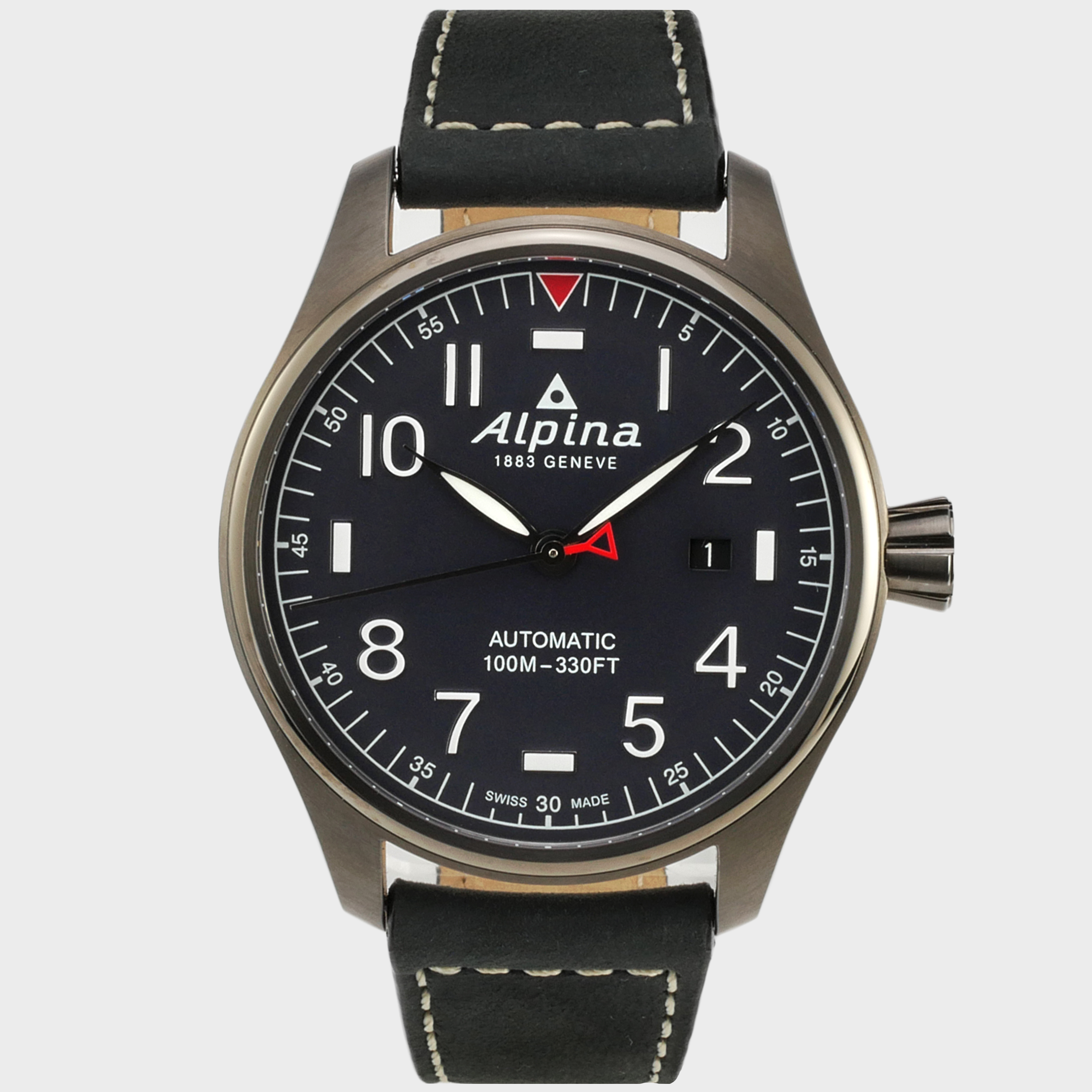 Alpina Startimer Pilot Automatic Men's Watch Dark Blue Dial / Black Leather AL-525NN4TS6 - Limited Edition - Click Image to Close