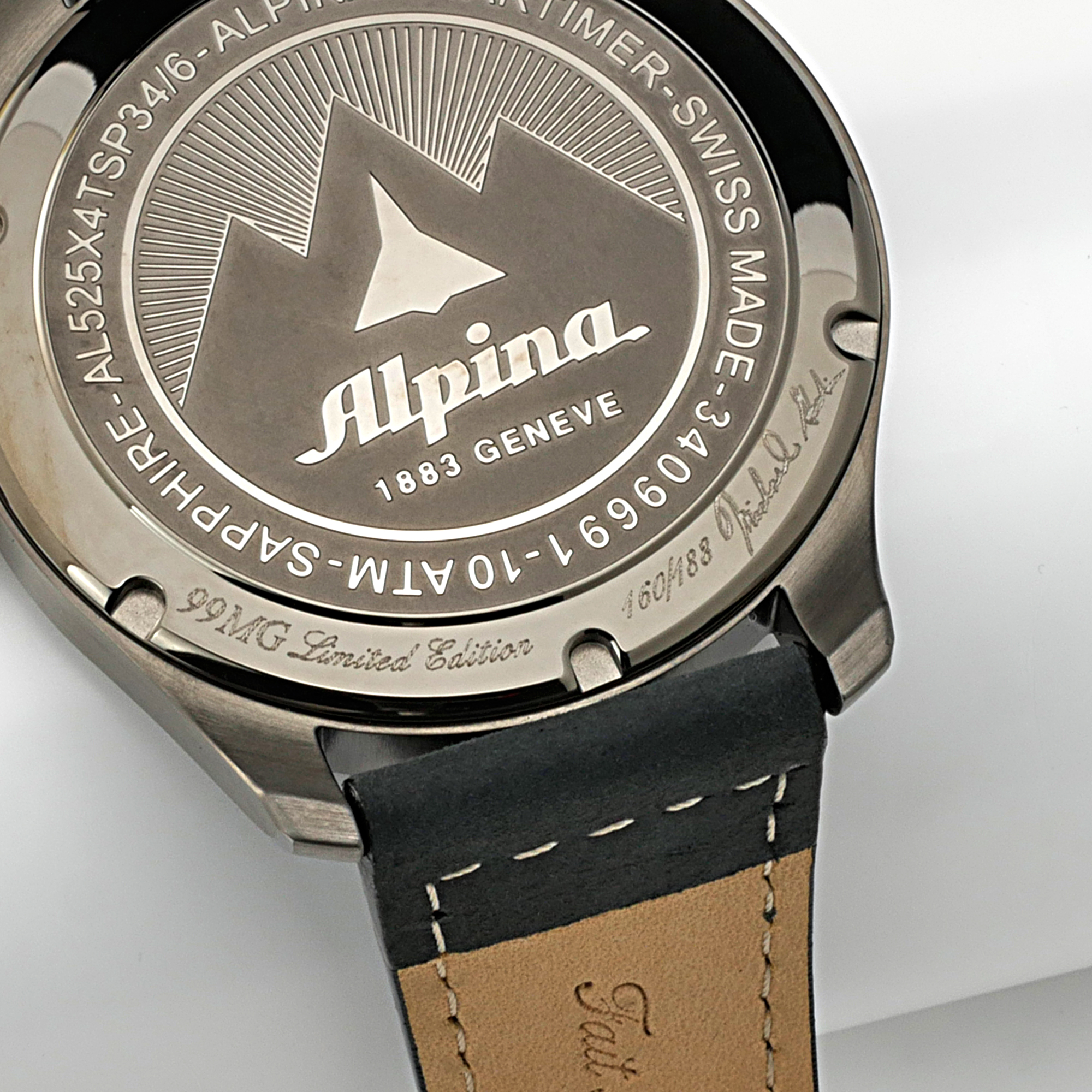 Alpina Startimer Pilot Automatic Men's Watch Dark Blue Dial / Black Leather AL-525NN4TS6 - Limited Edition
