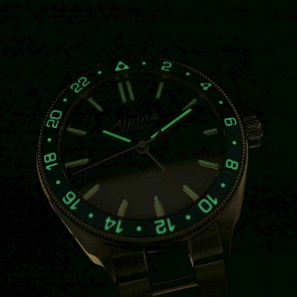 Alpina 1883 Geneve Alpiner GMT Dark Grey / Bracelet Men's Watch AL-247GB4E6B - Click Image to Close