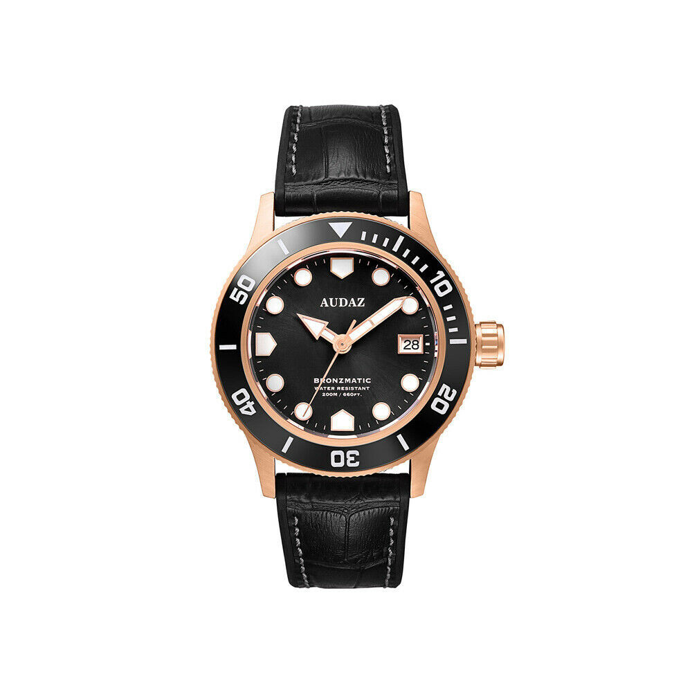 Audaz Bronzmatic Black Dial Men's Diver Automatic Watch 42mm ADZ-2065-01 - Click Image to Close