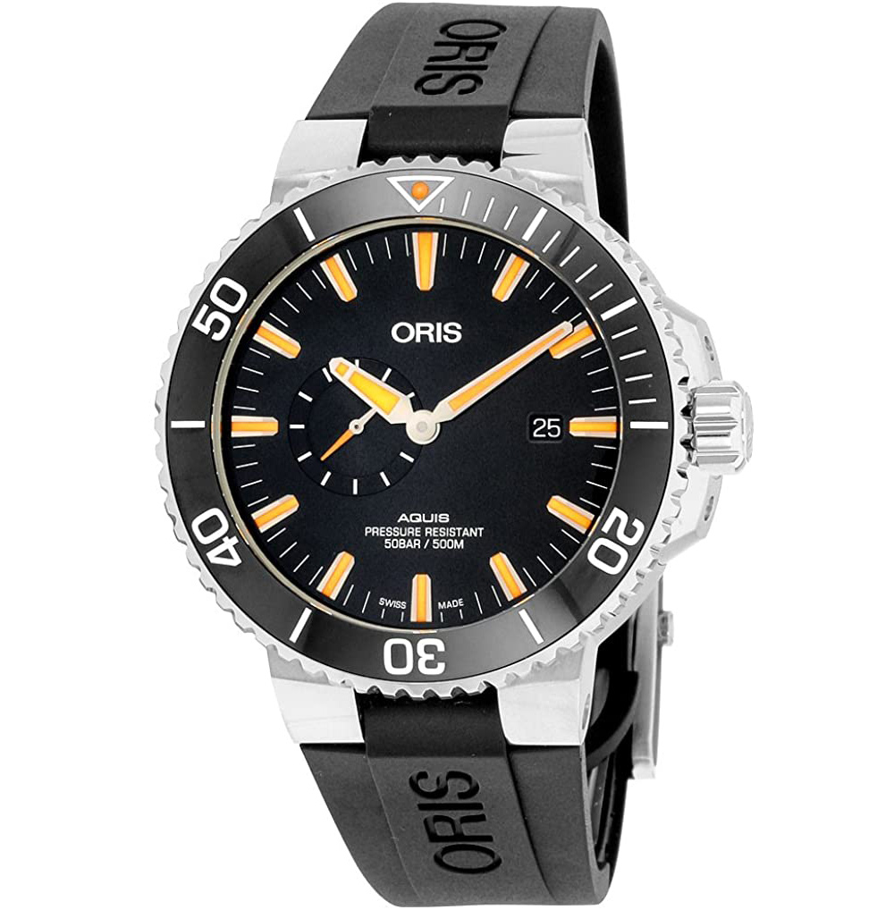 Oris Aquis Small Second Date Mens Stainless Steel Automatic Diver Watch 45mm 74377334159RS - Click Image to Close