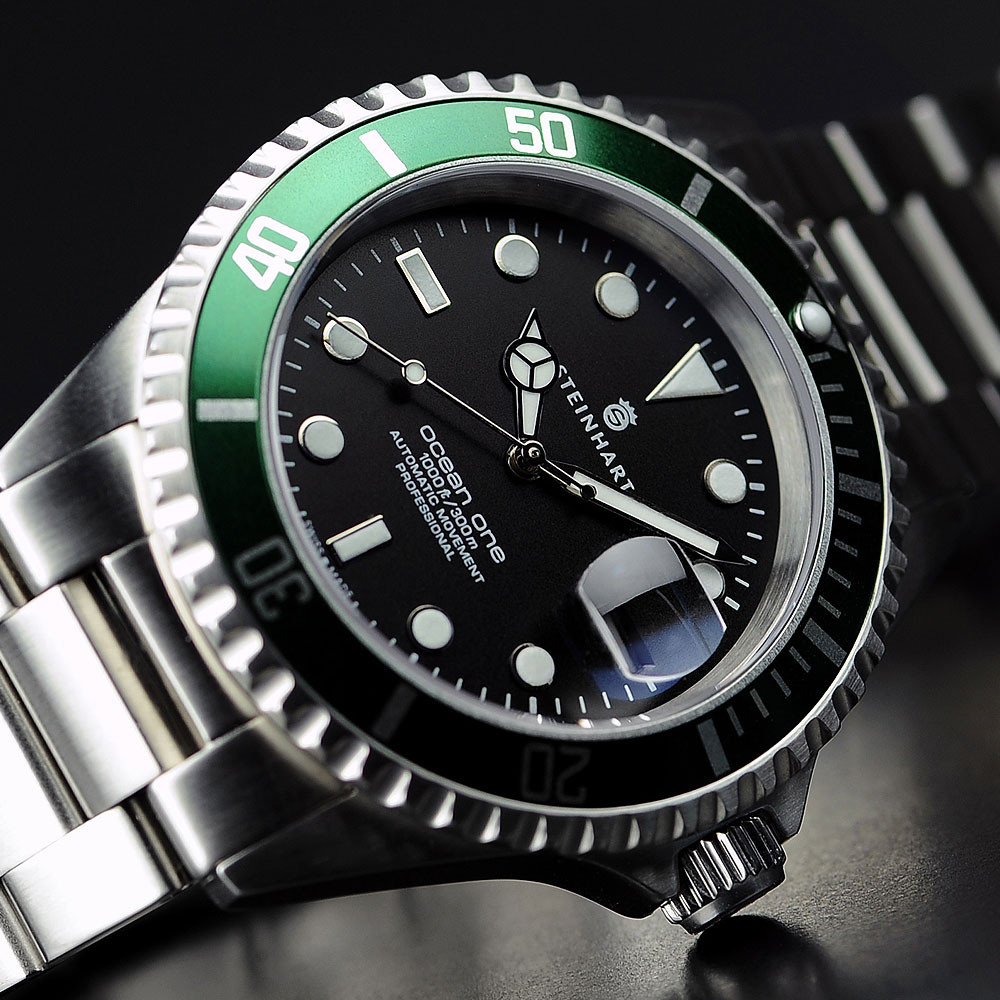 Steinhart Ocean 1 One 42mm Green Swiss Automatic Men's Watch 103-0919 - Click Image to Close