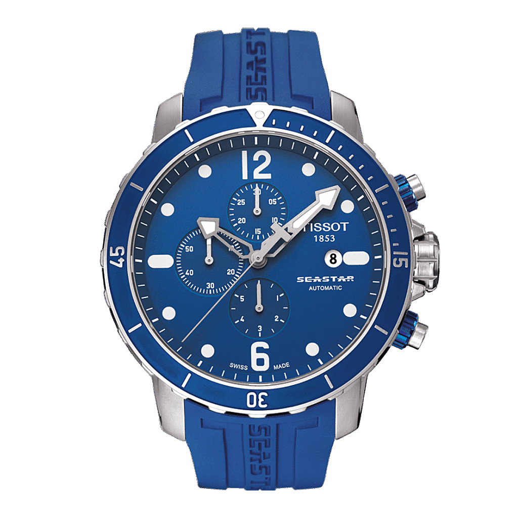 Tissot Seastar T066427A Automatic Chronograph Diver Blue Men's Watch 48mm