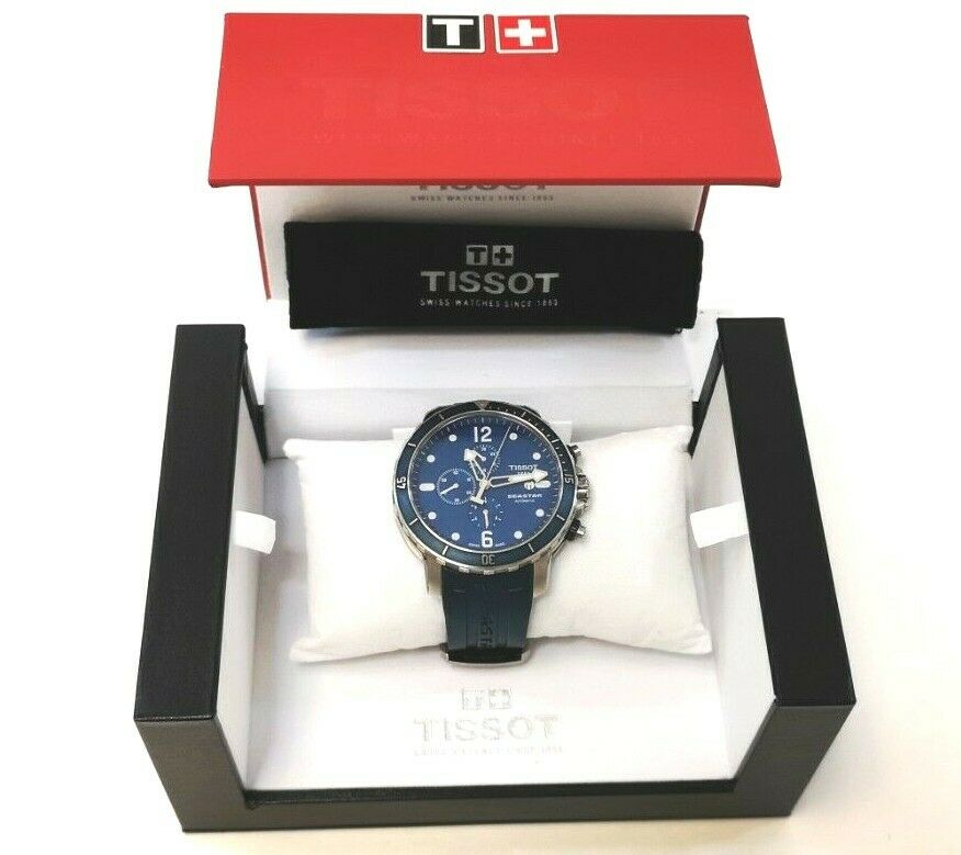 Tissot Seastar T066427A Automatic Chronograph Diver Blue Men's Watch 48mm