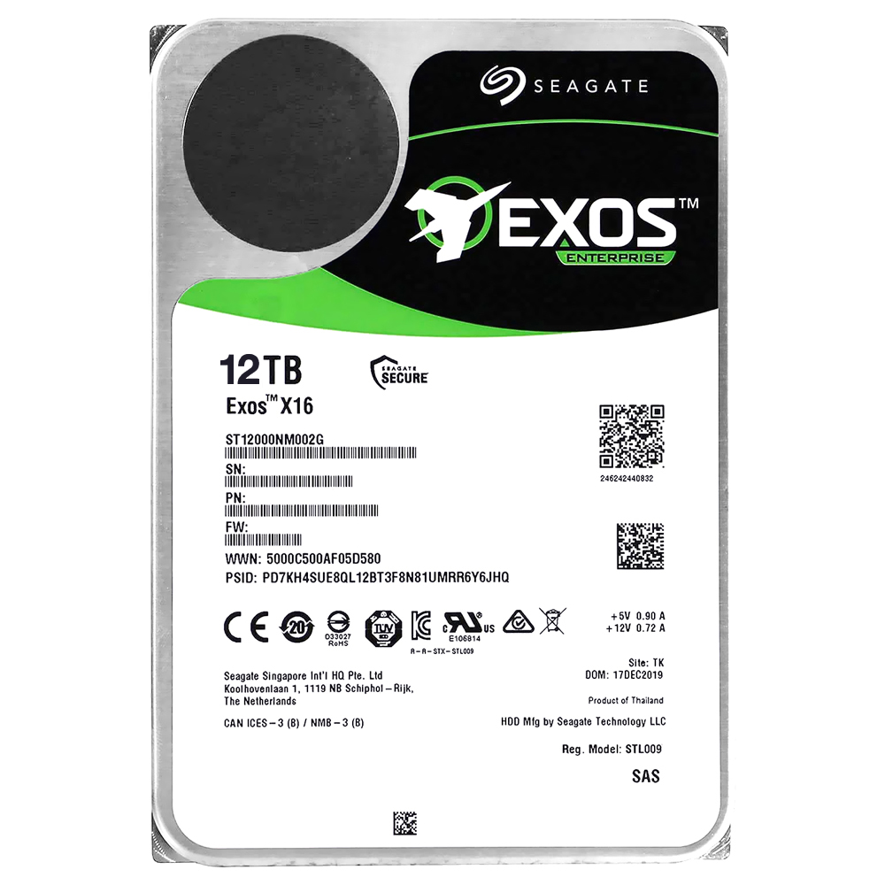 SEAGATE 12TB EXOS X16 512E SAS HDD Hard Drive ST12000NM002G