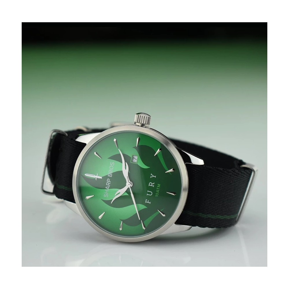 Core Fury Quartz Green 42mm Watch WR100 - Click Image to Close